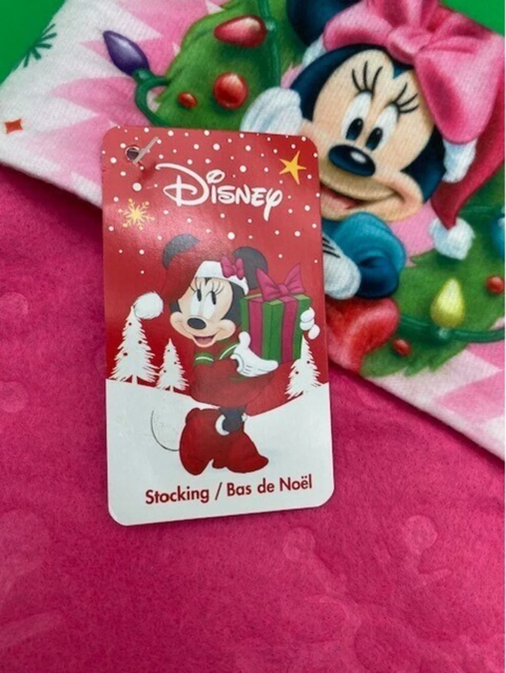 Disney Pink Minnie Mouse Christmas Stocking - New w/ Tags